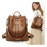 Mochila De Viagem De Couro De Moda Feminina Bolsa Casual