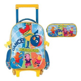 Mochila Escolar Com Rodinhas Backyardigans + Estojo Duplo