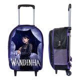 Mochila Escolar Rdm Escolar Rodinha Cor Violeta Design Wandinha 25l