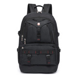 Mochila Executiva Masculina Espaçosa Reforçada Notebook Cor Preto Desenho Do Tecido Liso