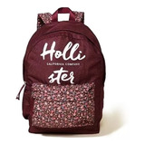 Mochila Hollister Floral Azul Ou Bordô