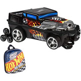 Mochila Hot Wheels 3d Com Rodinhas E Lancheira Bone Shaker Cor Preto Desenho Do Tecido Carro Da Hot Wheels
