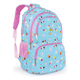 Mochila Infantil Colorida Escolar Grande Juvenil Feminina