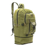Mochila Lona 50 L Reforçada Acampamento Resistente Cor Verde Desenho Do Tecido Liso