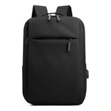 Mochila Masculina Multifuncional Usb Escolar Trabalho Social Cor Preta