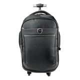 Mochila Masculina Notebook Executiva Com Rodinhas Santino Cor Preto Desenho Do Tecido Liso