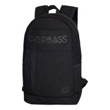 Mochila Masculina Resistente Escolar Trabalho Viagem Everbag Cor Preto Desenho Do Tecido Liso