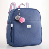 Mochila Maternidade E Trocador Menina Menino Color Just Baby Cor Rosa Desenho Do Tecido Jeans