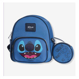 Mochila Mini Bolsa Stitch Com Bolsinha Disney