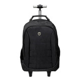 Mochila Notebook Executiva Carrinho Laptop 2 Em 1 Polo King Cor Preto Desenho Do Tecido Liso