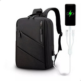 Mochila Notebook Impermeável Usb Reforçada + Cabo Brinde