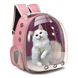 Mochila Pet Cães E Gatos Visão Panorâmica Em Acrílico Rosa