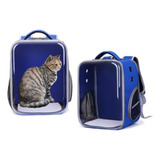 Mochila Pet Transparente Azul Design Astronauta Cães E Gatos
