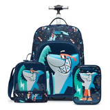 Mochila Spector Infantil Modelo Tubarão Meninos