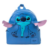 Mochila Stitch Azul Passeio Mini Bolsa Licenciada Cor Azul-aço