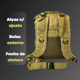 Mochila Tática Camping Militar 40 Litros Grande Impermeável Cor Verde