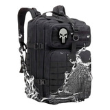 Mochila Tática Camping Militar 50 Litros Resistente A Água Cor Preta Com Caveira Desenho Do Tecido Lisa