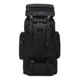 Mochila Tática Militar Impermeável 80 Litros Masculina Para Mochilão Pesca Cargueira Camping Trilha Trekking Acampamento Cor Preta Tokshop