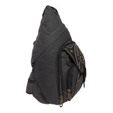 Mochila Transversal Lona Reforçada Kvn 201351 Preta
