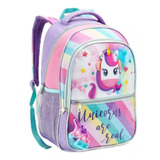 Mochila Unicórnio Pop It Infantil Feminina De Costas Grande