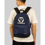 Mochila Your Face Logo Azul Marinho Original Unissex