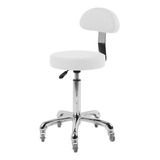 Mocho Com Encosto E Rodas New Standard Estek Estética Branco