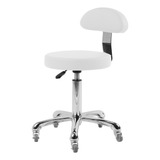 Mocho Com Encosto E Rodas New Standard Estek Estética Branco