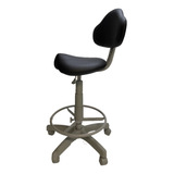 Mocho Sela 80cm Altura C/ Encosto Base Cinza Dentista Esteti