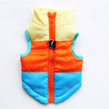 Moda Inverno Pet Colete Algodão Emenda Cor Manter Quente