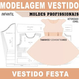 Modelagem Profissional Vestido Festa Infantil Moldes