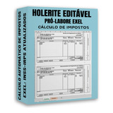 Modelo Holerite Editável Pró-labore Inss Irrf Atualizados