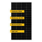 Modulo Solar 220w Monocristalino Fotovoltaico Half-cell