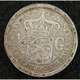Moeda 1-2 Gulden Ano 1913 Holanda