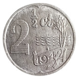 Moeda 2 1/2 Gulden Holanda 1942 Original ! Mbc 