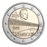 Moeda 2 Euro Comemorativa Luxemburgo 2016 Ponte Charlotte Fc