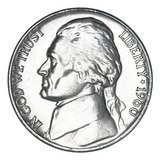 Moeda 5 Cents Jefferson Nickel 1960