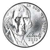 Moeda 5 Cents Jefferson Nickel 2019
