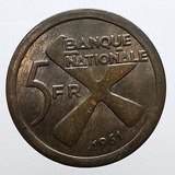 Moeda 5 Francs 1961 Sob. C/bela Patina - Rara Conservação