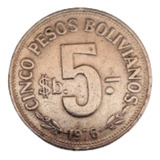 Moeda 5 Pesos Bolivianos 1976