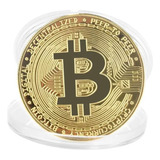 Moeda Bitcoin Btc Física Cor Ouro