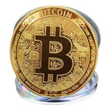 Moeda Bitcoin Comemorativa Física Ouro Colecionador Crypto 