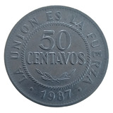 Moeda Bolívia 50 Centavos 1987 (mbc) Linda E Perfeita 93-247