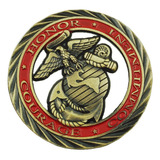 Moeda Comemorativa Us Marines Honra Coragem Comprometimento