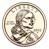 Moeda Da Serie Sacagawea 2003 Letra P Flor De Cunho 