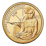 Moeda De 1 Dolar Serie Sacagawea 2014 Letra D Flor De Cunho