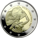 Moeda De 2 Euros Comemorativa Malta