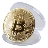 Moeda Física Decorativa Bitcoin Btc Dourada