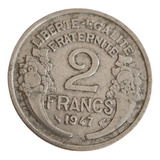 Moeda França 2 Francos 1947 Alumínio
