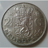 Moeda Holanda Nederland 2 1/2 Gulden 1959 Prata Original