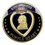 Moeda Medalha Purple Heart Coração Purpura Mérito Militar